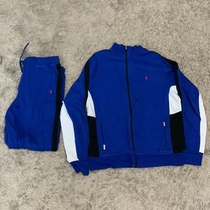 Blue & Black Polo Tracksuit Set